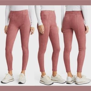 NWT $98 Spanx [ Large‎ ] Faux Suede Leggings in Rich Rose Pink